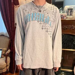 Oneil Shield Baby Blue Spellout and Black Graphic Longsleeve shirt